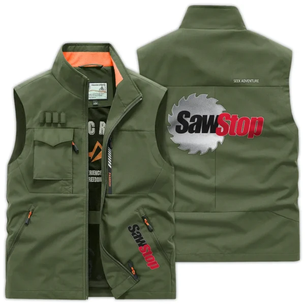 SawStop Carpenter Exclusive Logo Outdoor Vest BLC110A5OSV - ArmyGreen