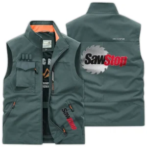 SawStop Carpenter Exclusive Logo Outdoor Vest BLC110A5OSV - BeanGreen