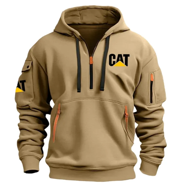 Special Release Caterpillar Construction  Hoodie Half Zipper QTCO191124A2CAT - Khaki