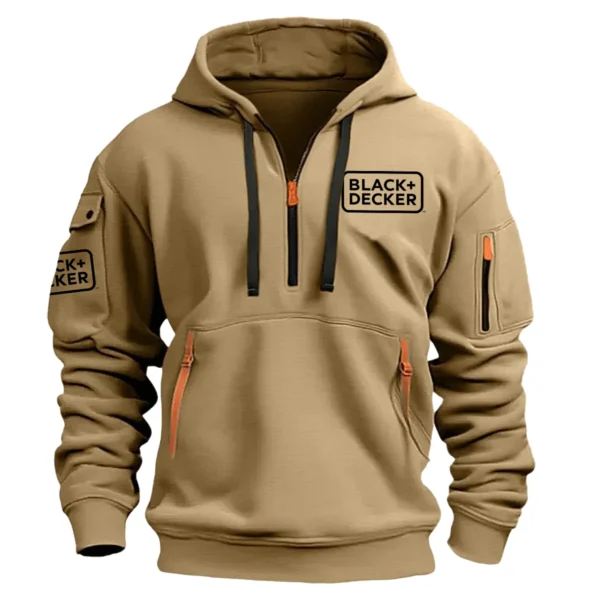 Special Release Black+Decker Gardening Hoodie Half Zipper QTGR101124A02BD - Khaki