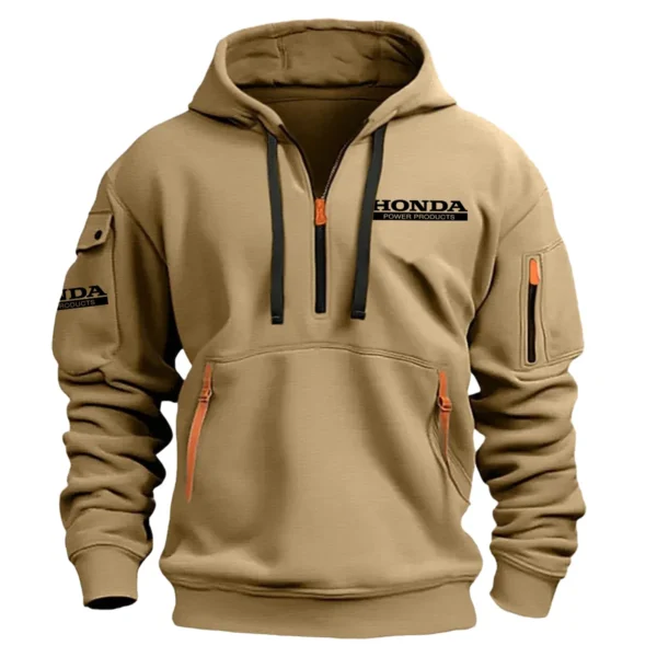 Special Release Honda Power Equipment Gardening Hoodie Half Zipper QTGR101124A02HPE - Khaki