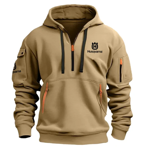 Special Release Husqvarna Gardening Hoodie Half Zipper QTGR101124A02HU - Khaki