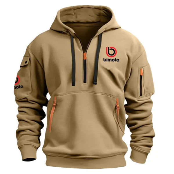 Bimota Motorcycles Exclusive Logo Hoodie Half Zipper Motorcycles Fans Loves QTMT191224A1BIM - Khaki