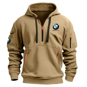 BMW Motorrad Exclusive Logo Hoodie Half Zipper Motorcycles Fans Loves QTMT191224A1BMW - Khaki