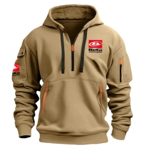 Beta Motorcycles Exclusive Logo Hoodie Half Zipper Motorcycles Fans Loves QTMT191224A1BTA - Khaki