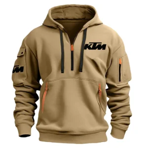 KTM Exclusive Logo Hoodie Half Zipper Motorcycles Fans Loves QTMT191224A1KTM - Khaki