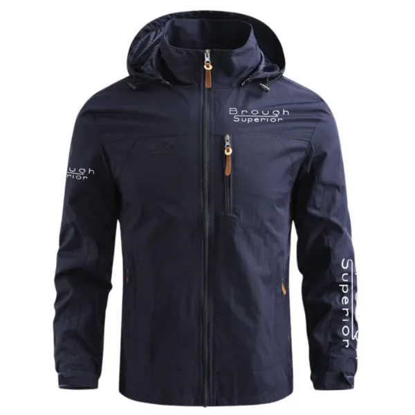 Brough Superior Exclusive Logo Waterproof Outdoor Jacket Motorcycles QTMT191224A2BRO - Blue