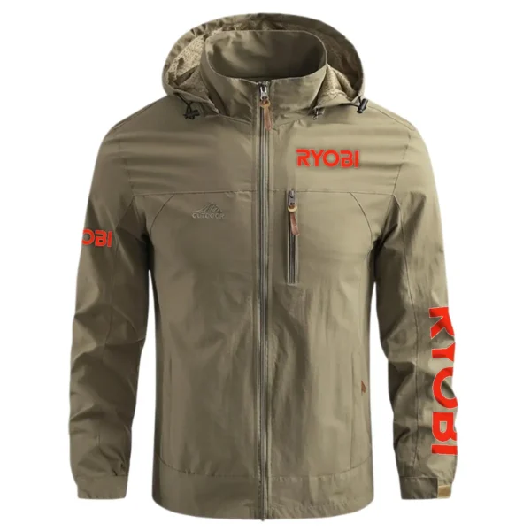 Ryobi Carpenter Exclusive Logo Waterproof Outdoor Jacket BLC110A10WOJ - Khaki