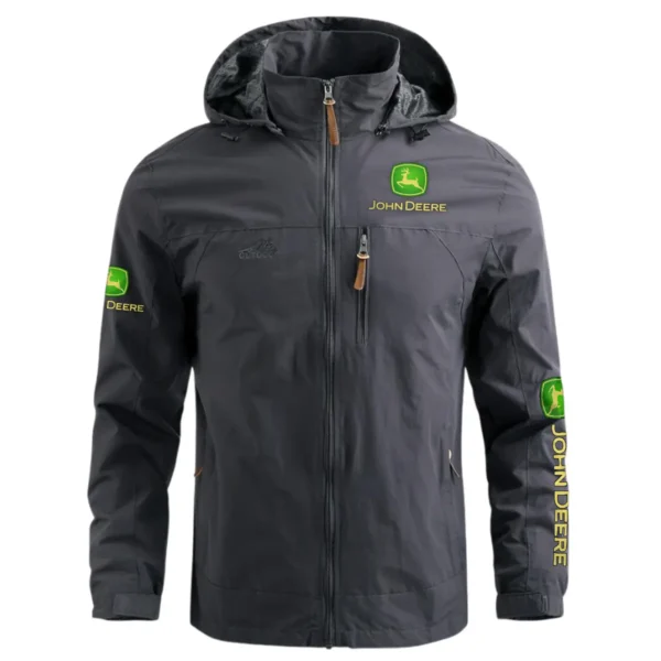 John Deere Farmer Exclusive Logo Waterproof Outdoor Jacket BLF8424A24WOJ - Gray