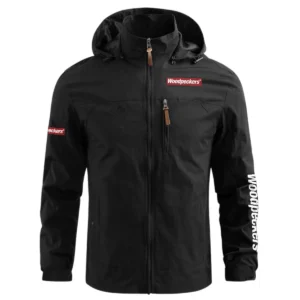 Woodpeckers Carpenter Exclusive Logo Waterproof Outdoor Jacket BLC110A2WOJ - Black