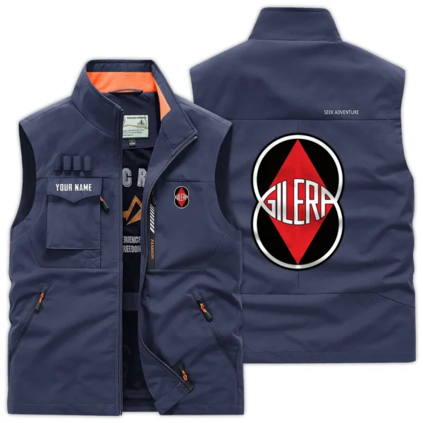 Gilera Motorcycles Exclusive Logo Outdoor Vest Motorcycles QTMTS261224A01GIL - DarkBlue