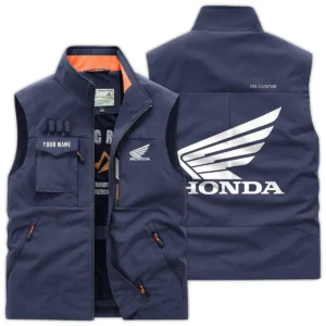 Honda Motorcycles Exclusive Logo Outdoor Vest Motorcycles QTMTS261224A01HON - DarkBlue