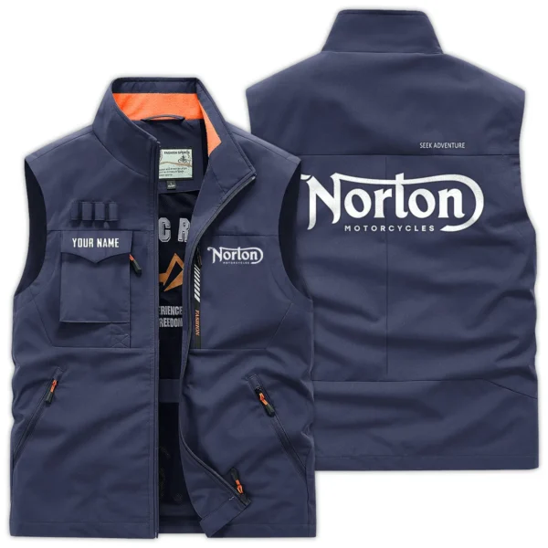 Norton Motorcycles Exclusive Logo Outdoor Vest Motorcycles QTMTS261224A01NOR - DarkBlue