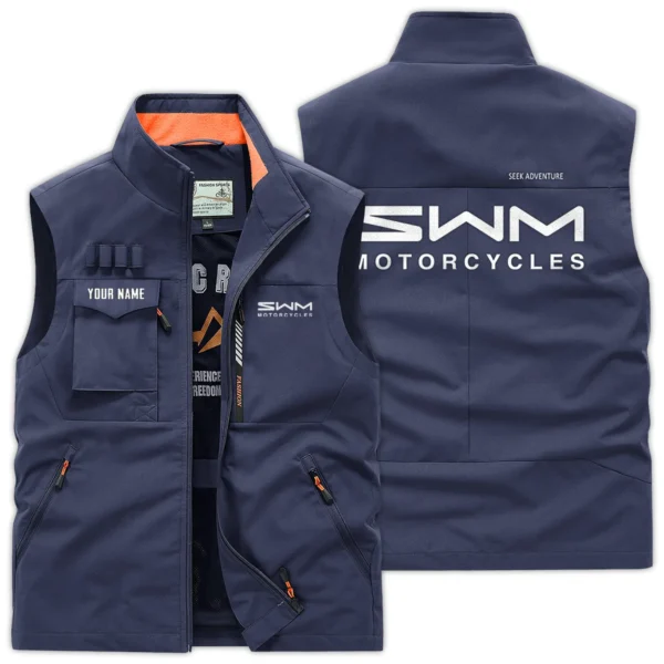 SWM Motorcycles Exclusive Logo Outdoor Vest Motorcycles QTMTS261224A01SWM - DarkBlue