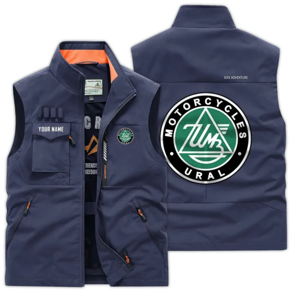 Ural Motorcycles Exclusive Logo Outdoor Vest Motorcycles QTMTS261224A01URA - DarkBlue