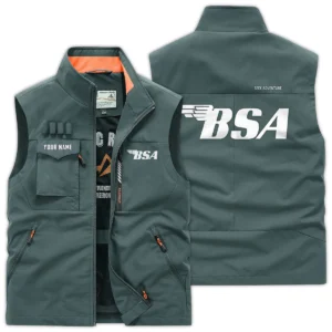 BSA Motorcycles Exclusive Logo Outdoor Vest Motorcycles QTMTS261224A01BSA - Bean Green