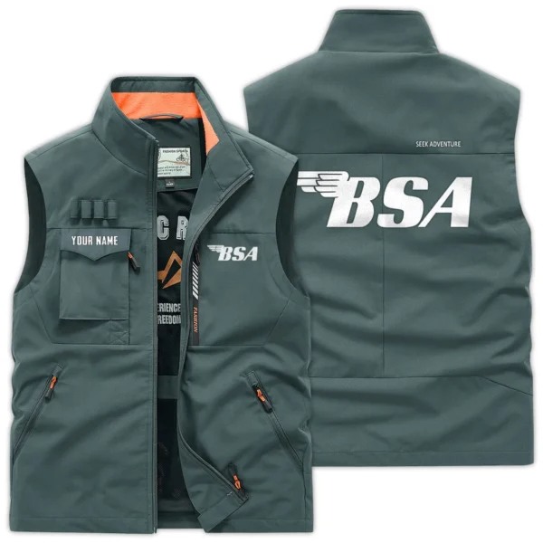 BSA Motorcycles Exclusive Logo Outdoor Vest Motorcycles QTMTS261224A01BSA - Bean Green