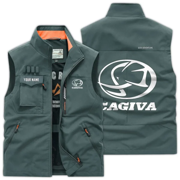 Cagiva Exclusive Logo Outdoor Vest Motorcycles QTMTS261224A01CAG - Bean Green