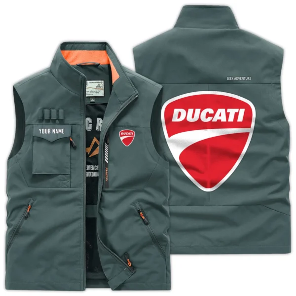 Ducati Exclusive Logo Outdoor Vest Motorcycles QTMTS261224A01DUC - Bean Green