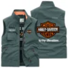 Harley-Davidson Exclusive Logo Outdoor Vest Motorcycles QTMTS261224A01HD - Army Green