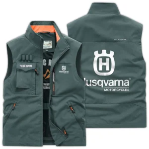 Husqvarna Motorcycles Exclusive Logo Outdoor Vest Motorcycles QTMTS261224A01HUS - Bean Green