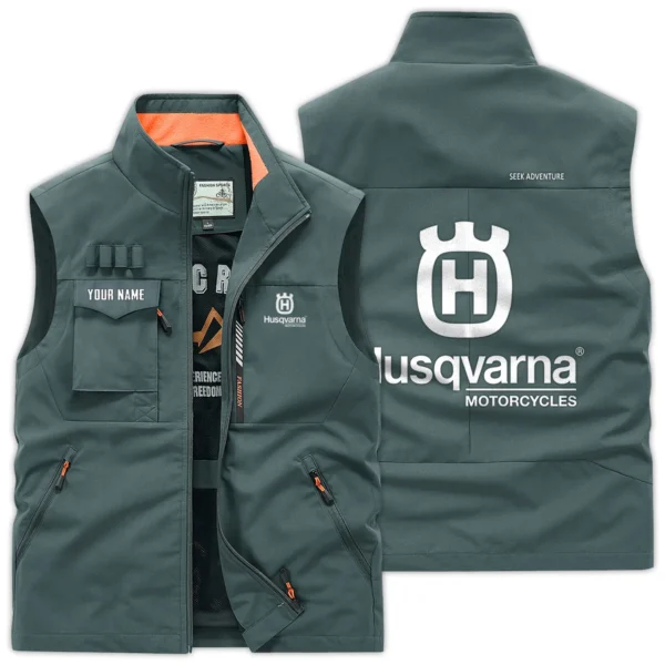 Husqvarna Motorcycles Exclusive Logo Outdoor Vest Motorcycles QTMTS261224A01HUS - Bean Green