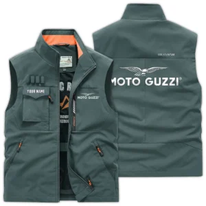 Moto Guzzi Exclusive Logo Outdoor Vest Motorcycles QTMTS261224A01MGU - Bean Green