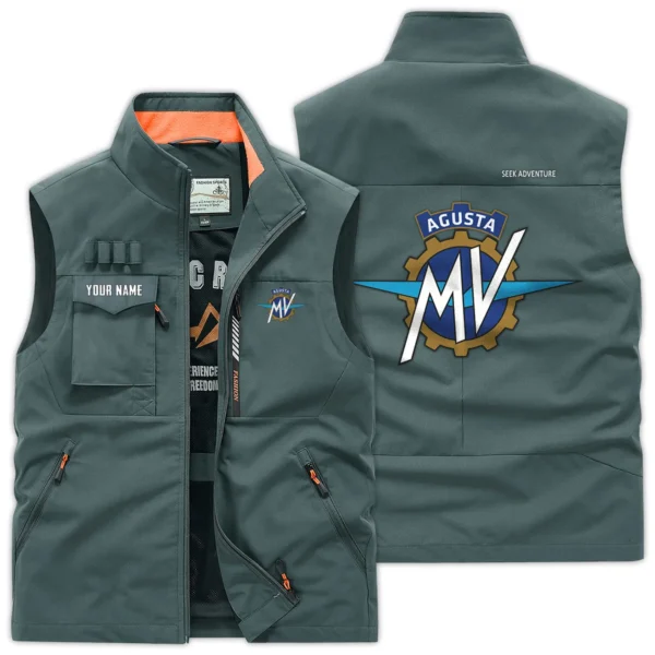 MV Agusta Exclusive Logo Outdoor Vest Motorcycles QTMTS261224A01MVA - Bean Green