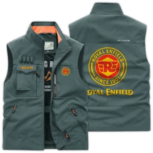 Royal Enfield Exclusive Logo Outdoor Vest Motorcycles QTMTS261224A01ROY - Bean Green