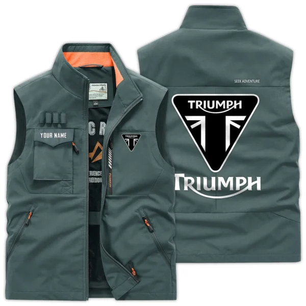 Triumph Motorcycles Exclusive Logo Outdoor Vest Motorcycles QTMTS261224A01TRI - Bean Green