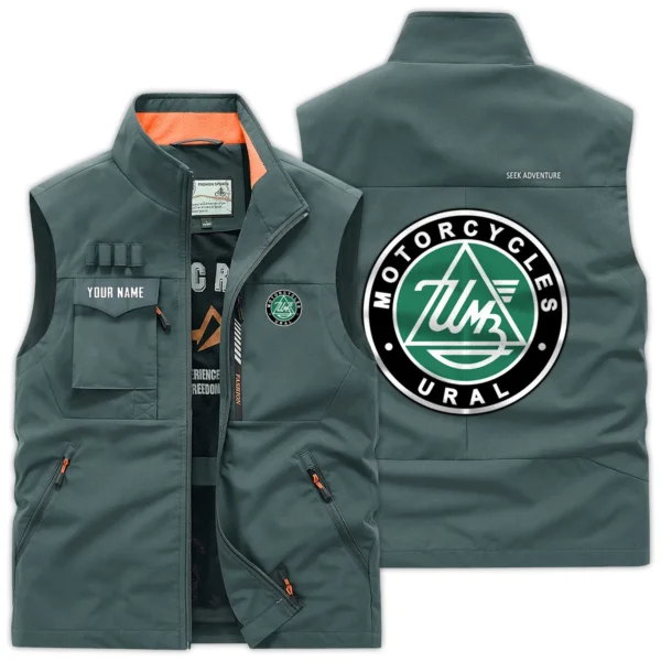 Ural Motorcycles Exclusive Logo Outdoor Vest Motorcycles QTMTS261224A01URA - Bean Green