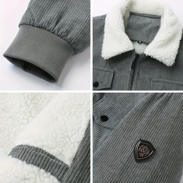 Jet Tools Exclusive LogoThickened Corduroy Jacket Carpenter QTCAP020125A01JT - Gray