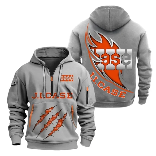 Hoodie Half Zipper J.I. Case  Farmer Love Exclusive Logo QTFRHDZ091124A06GR