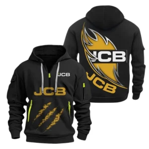 Hoodie Half Zipper JCB  Farmer Love Exclusive Logo QTFRHDZ091124A07BL