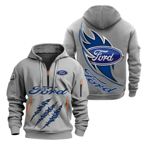 Hoodie Half Zipper Ford  Farmer Love Exclusive Logo QTFRHDZ091124A08GR