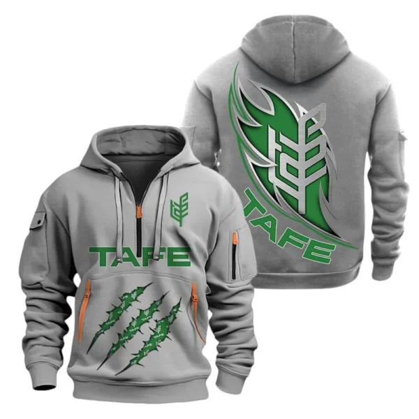 Hoodie Half Zipper Tafe  Farmer Love Exclusive Logo QTFRHDZ091124A21GR