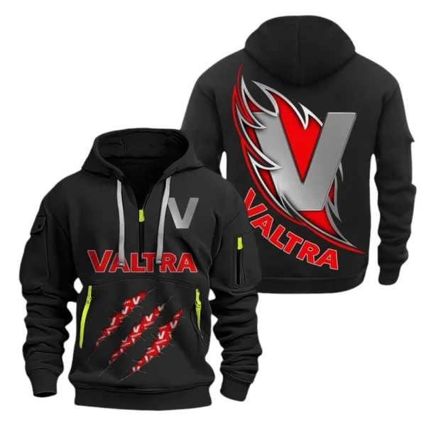 Hoodie Half Zipper Valtra  Farmer Love Exclusive Logo QTFRHDZ091124A27BL