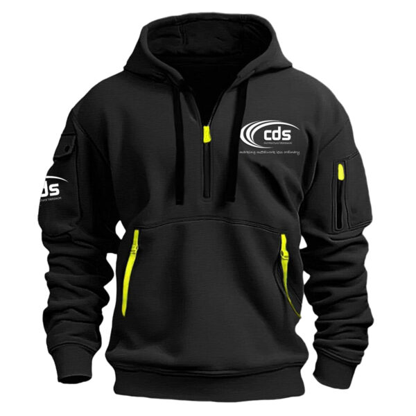 Custom Exclusive Logo Fashion Hoodie Half Zipper BLC110A37HHZCUS - Black