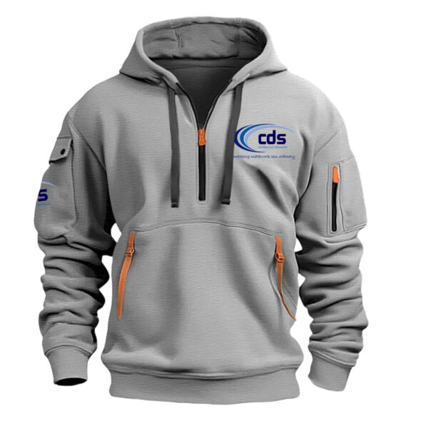 Custom Exclusive Logo Fashion Hoodie Half Zipper BLC110A37HHZCUS - Gray