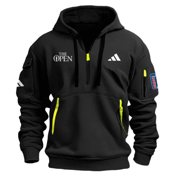 Adidas The Open Championship Exclusive Logo Hoodie Half Zipper HO041124A1ADTOP - Black