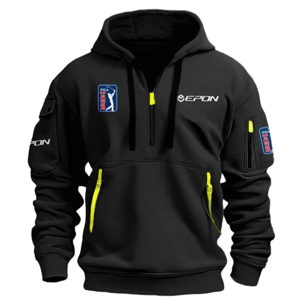 Epon PGA Tour Champions Exclusive Logo Hoodie Half Zipper HO041124A1EPPGA - Black