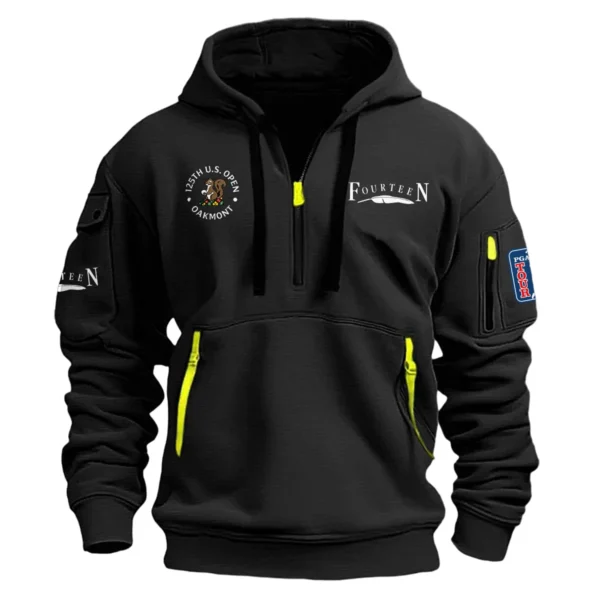 Fourteen Golf 125th U.S. Open Exclusive Logo Hoodie Half Zipper HO041124A1FGUSG - Black