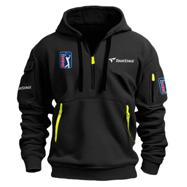 Tourstage PGA Tour Champions Exclusive Logo Hoodie Half Zipper HO041124A1TOUPGA - Black