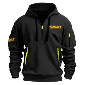 DeWalt Exclusive Logo Hoodie Half Zipper Carpenter Fans Loves QTCAP020125A02DW - Black