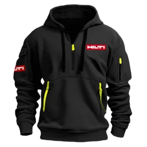 Hilti Exclusive Logo Hoodie Half Zipper Carpenter Fans Loves QTCAP020125A02HIL - Black