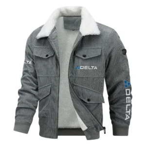 Delta Power Equipment Exclusive LogoThickened Corduroy Jacket Carpenter QTCAP020125A01DPE - Gray