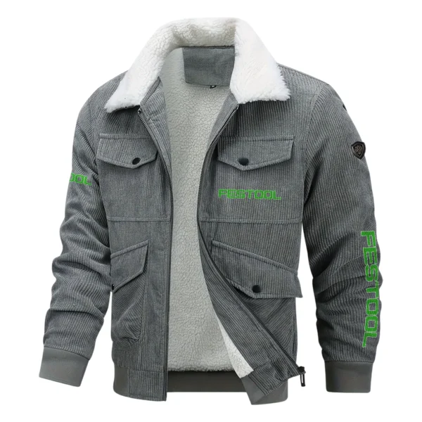 Festool Exclusive LogoThickened Corduroy Jacket Carpenter QTCAP020125A01FES - Gray