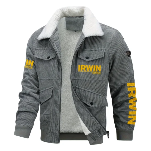 Irwin Tools Exclusive LogoThickened Corduroy Jacket Carpenter QTCAP020125A01IT - Gray