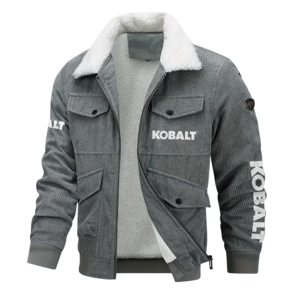 Kobalt Exclusive LogoThickened Corduroy Jacket Carpenter QTCAP020125A01KO - Gray