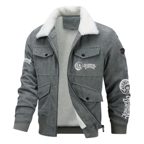 Occidental Leather Exclusive LogoThickened Corduroy Jacket Carpenter QTCAP020125A01OL - Gray